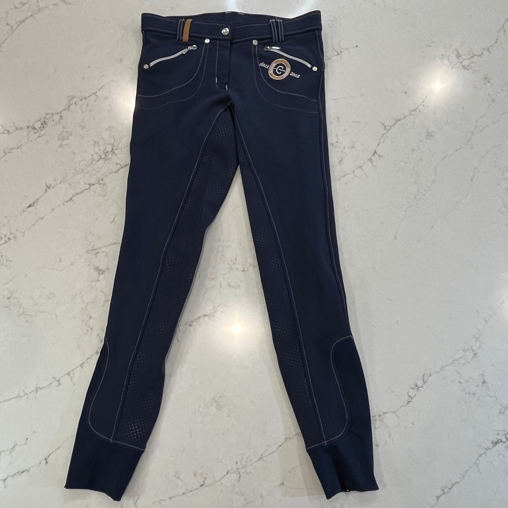 Covalliero Ancelle Riding Breeches Women 28x29 Navy Blue Fleece Lined Full Seat